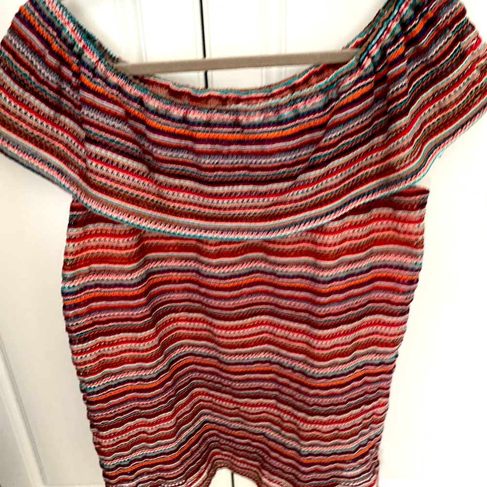 Vibrant off-the-shoulder top